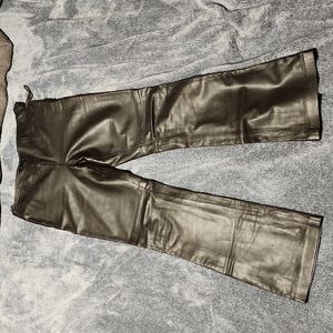Brown leather pants. Size 6